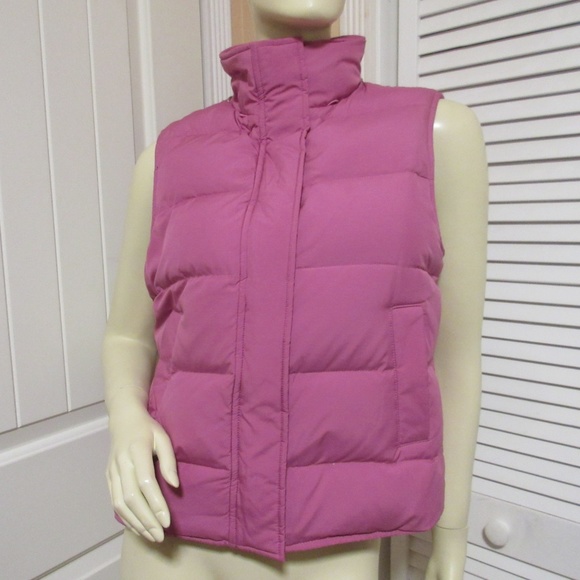 Y2K Theory Pink Down Puffer Vest Jacket sz M Quilted Pockets Designer Athleisure - Picture 3 of 8
